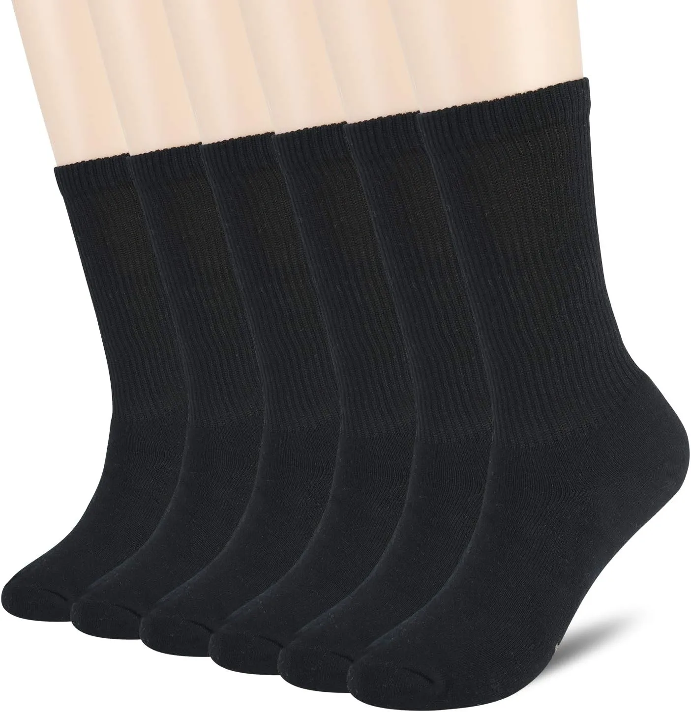  MD 6 Pack Womens Crew Socks Extra Heavy Full Cushion Casual Socks Moisture Wicking Hiking Trekking Sports Socks