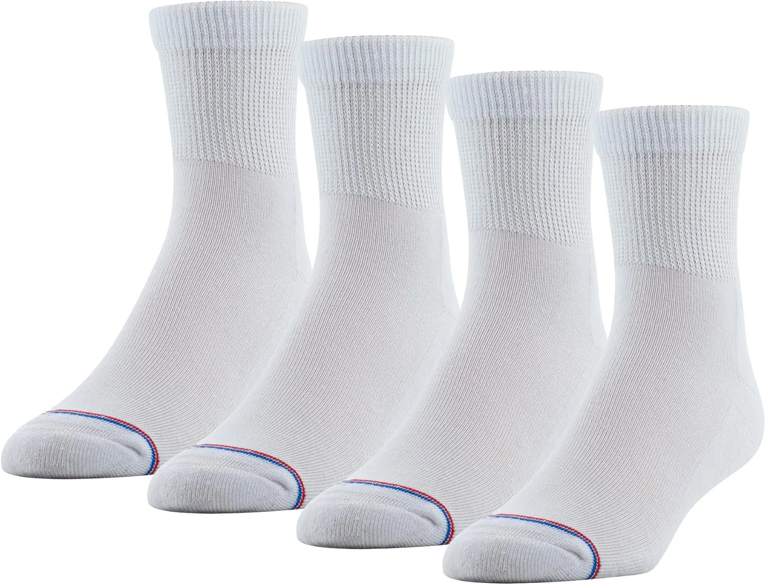 MediPeds Adult Quarter Socks With Non-Binding Top and Cushion, Multipairs