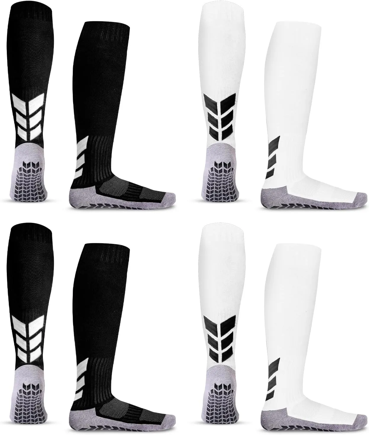 MENDENG Knee High Non-Slip Soccer Socks for Men & Women - Football, Basketball, Hockey Sports Grip Socks
