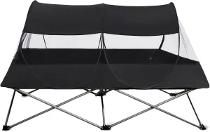 Mengersi Pop Up Mosquito Net Tent,1-Person Pop up Screen Tent,Lightweight Single Person Sleeping Net for Twin Size Bed,Outdoors -Camping, | Mesh Protection (Black)