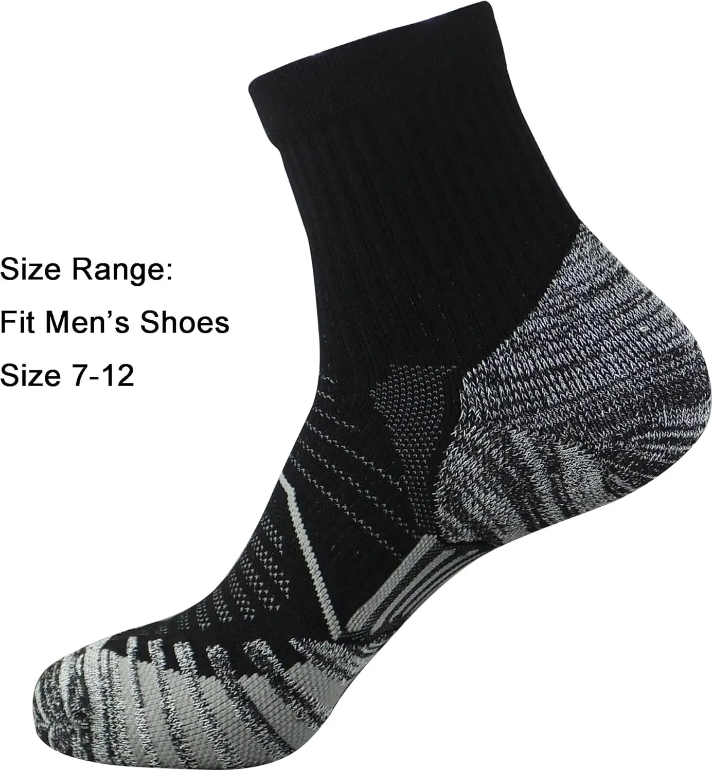 Men's and Women's Anti Blister Odor Control Cushioned Ankle Low Cut/Quarter Crew Athletic Running and Cycling Socks