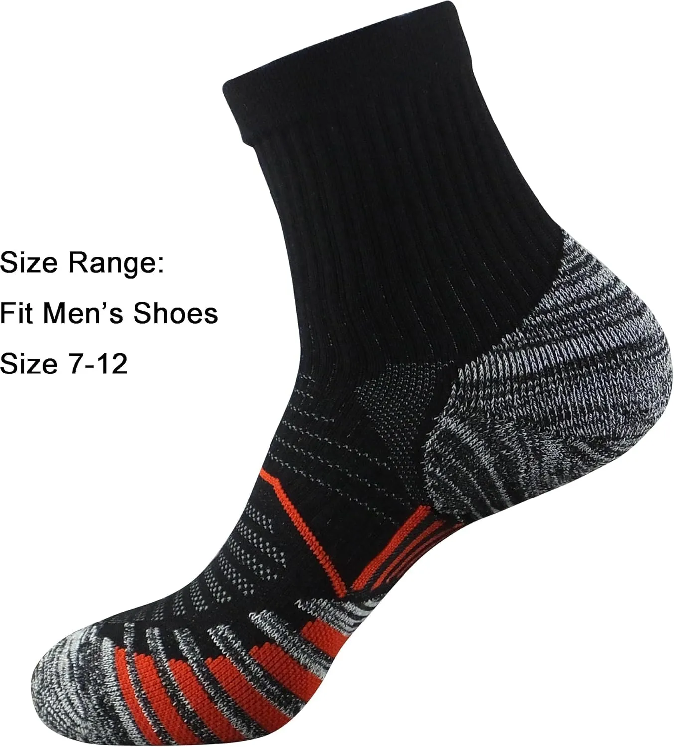 Men's and Women's Anti Blister Odor Control Cushioned Ankle Low Cut/Quarter Crew Athletic Running and Cycling Socks