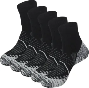 Men's and Women's Anti Blister Odor Control Cushioned Ankle Low Cut/Quarter Crew Athletic Running and Cycling Socks