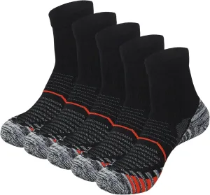 Men's and Women's Anti Blister Odor Control Cushioned Ankle Low Cut/Quarter Crew Athletic Running and Cycling Socks