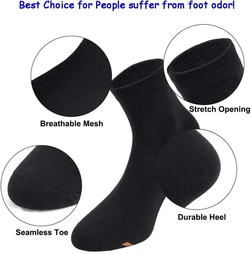 Mens and Womens Titanium Anti Odor Deodorant Sports Ankle Socks for Athletes Feet