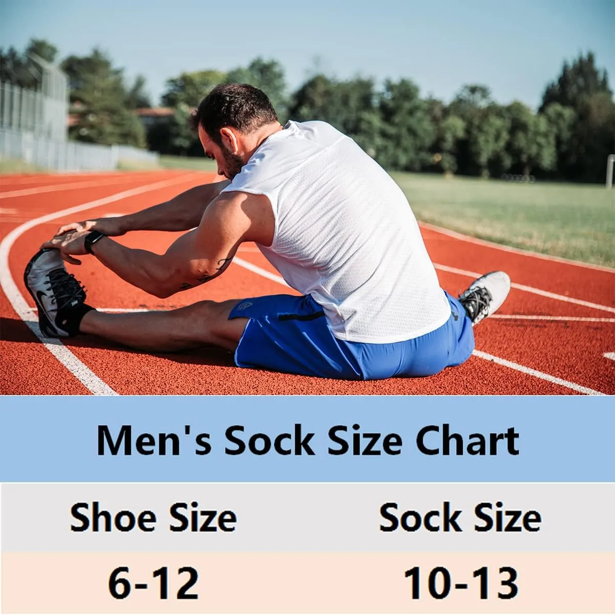 Men's Athletic Ankle Quarter Socks Men Comfort Cushion Moisture Wicking Work Sock 6 Pack