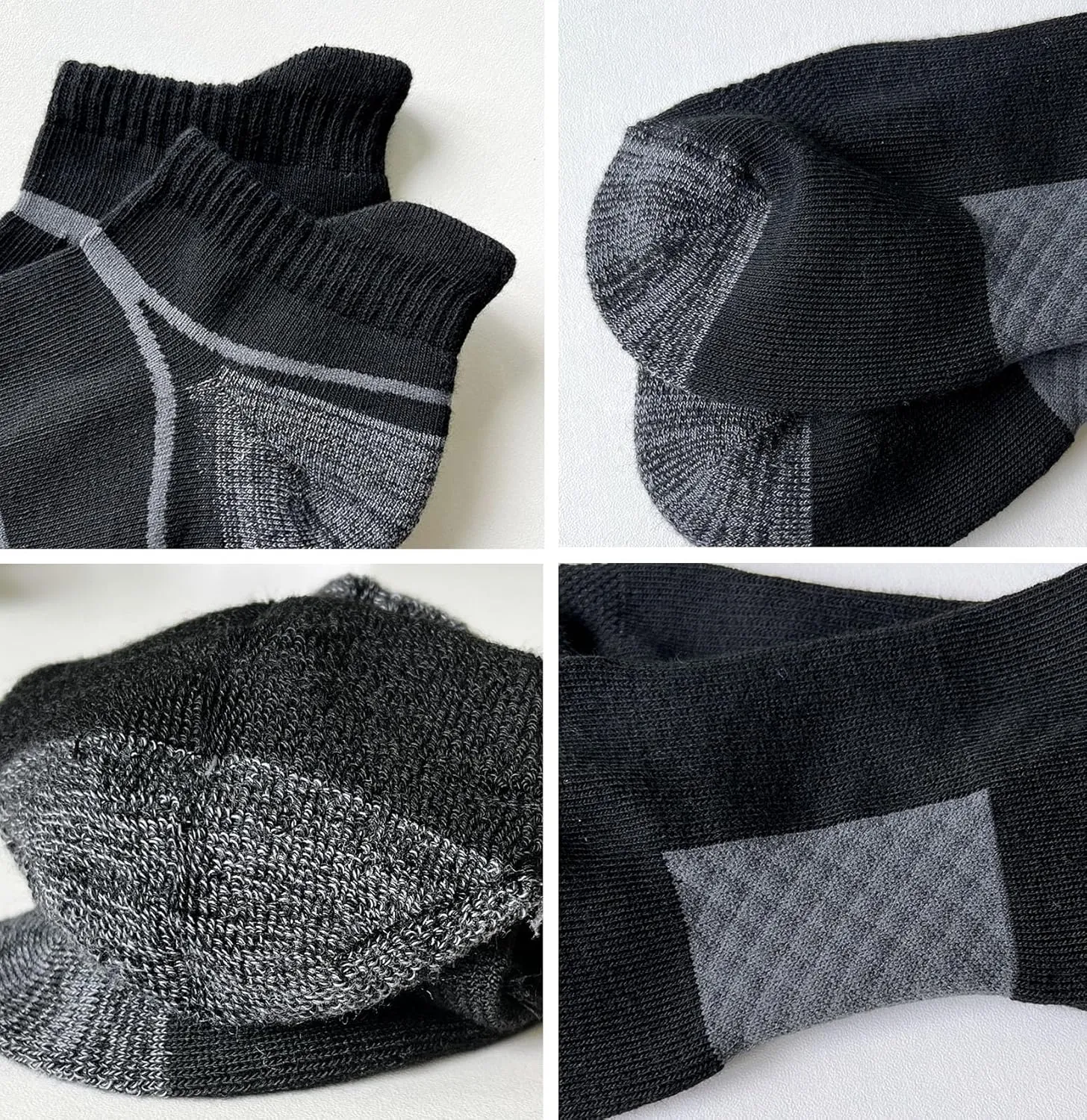 Men's Athletic Cushioned Ankle Socks Comfort Wicking Anti-Blister Running Sock 5 Pairs