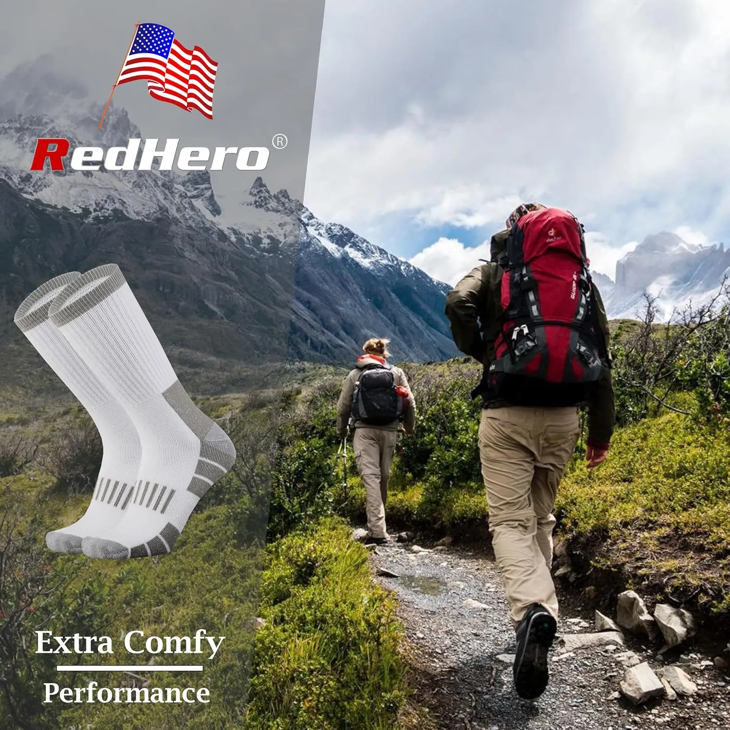 Men's Cotton Heavy Thick Full Cushion Crew Socks Moisture Wicking Control Thermal Winter Athletic Steel Toe Work Boot