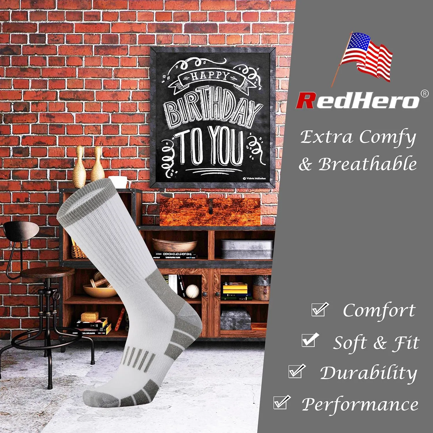 Men's Cotton Heavy Thick Full Cushion Crew Socks Moisture Wicking Control Thermal Winter Athletic Steel Toe Work Boot