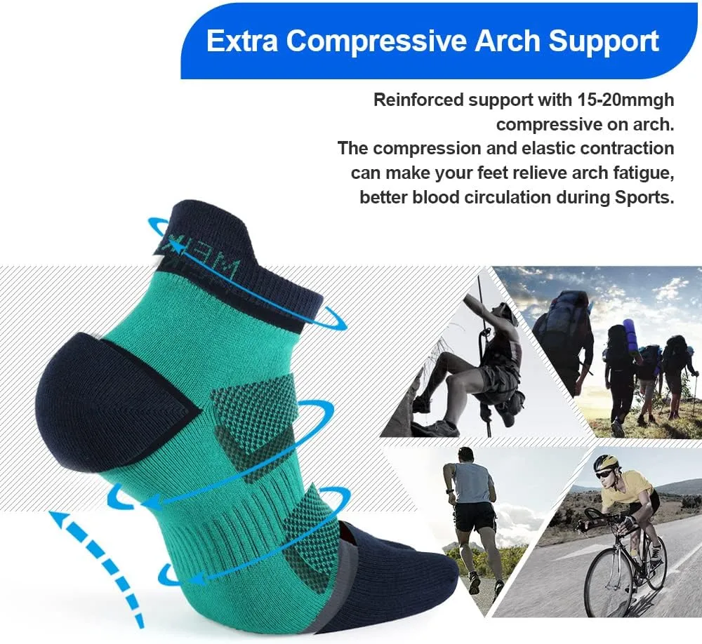 Men's Cotton Toe Socks Five Finger Socks Compression Crew No Show Athletic Socks for Running 4 Pairs(Size 7-11)