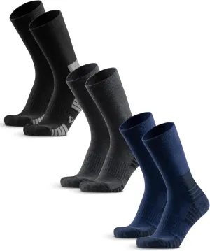 Mens Hiking Socks 3 Pairs Merino Wool, Cushion Hike Trek Micro Crew Socks With Moisture Wicking for Outdoor Sports