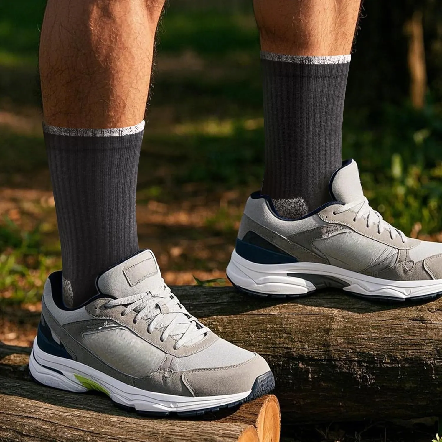 Men's Moisture Wicking Cushioned Cotton Casual Everyday Work Gym Training Athletic Crew Socks For Men, 6 Pairs/Pack