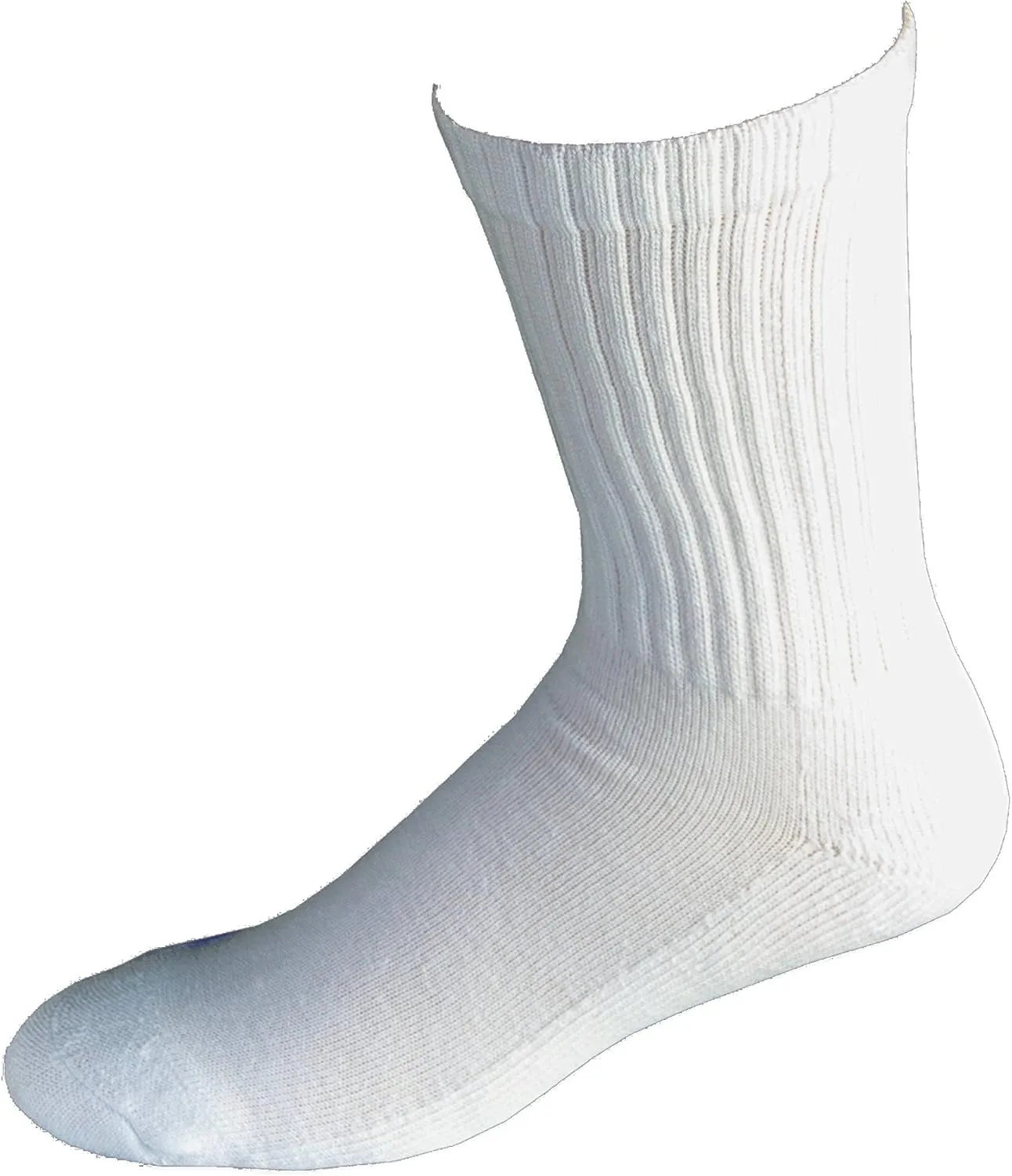 Men's Moisture Wicking White Crew Acrylic Socks - 12 pairs - Made in USA