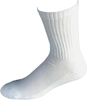 Men's Moisture Wicking White Crew Acrylic Socks - 12 pairs - Made in USA
