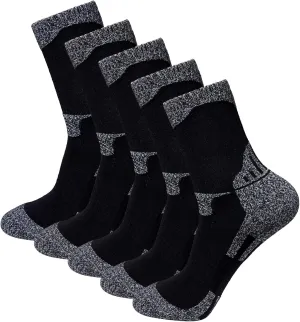 Men's Padded Anti Odor Blister Resistant Ankle Quarter Crew Hiking Socks, Size 7-12