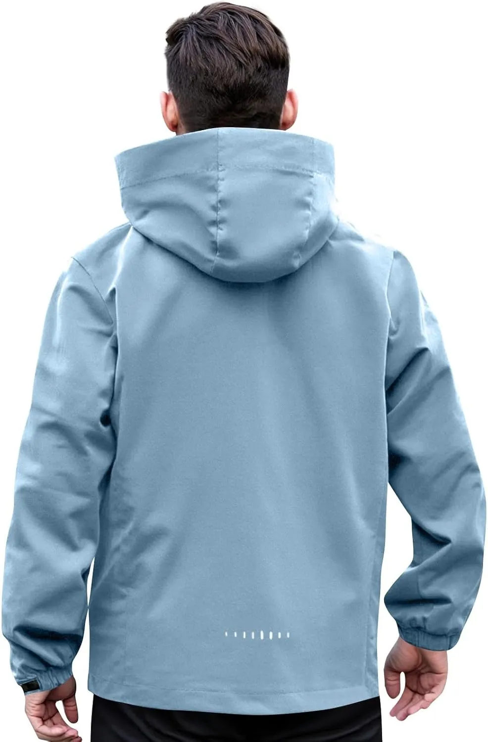 Men's Rain Jacket Light Waterproof Rain Coats Ponchos Sun Protective Outdoor Jacket with Hooded