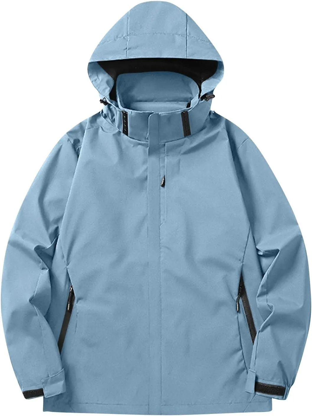 Men's Rain Jacket Light Waterproof Rain Coats Ponchos Sun Protective Outdoor Jacket with Hooded