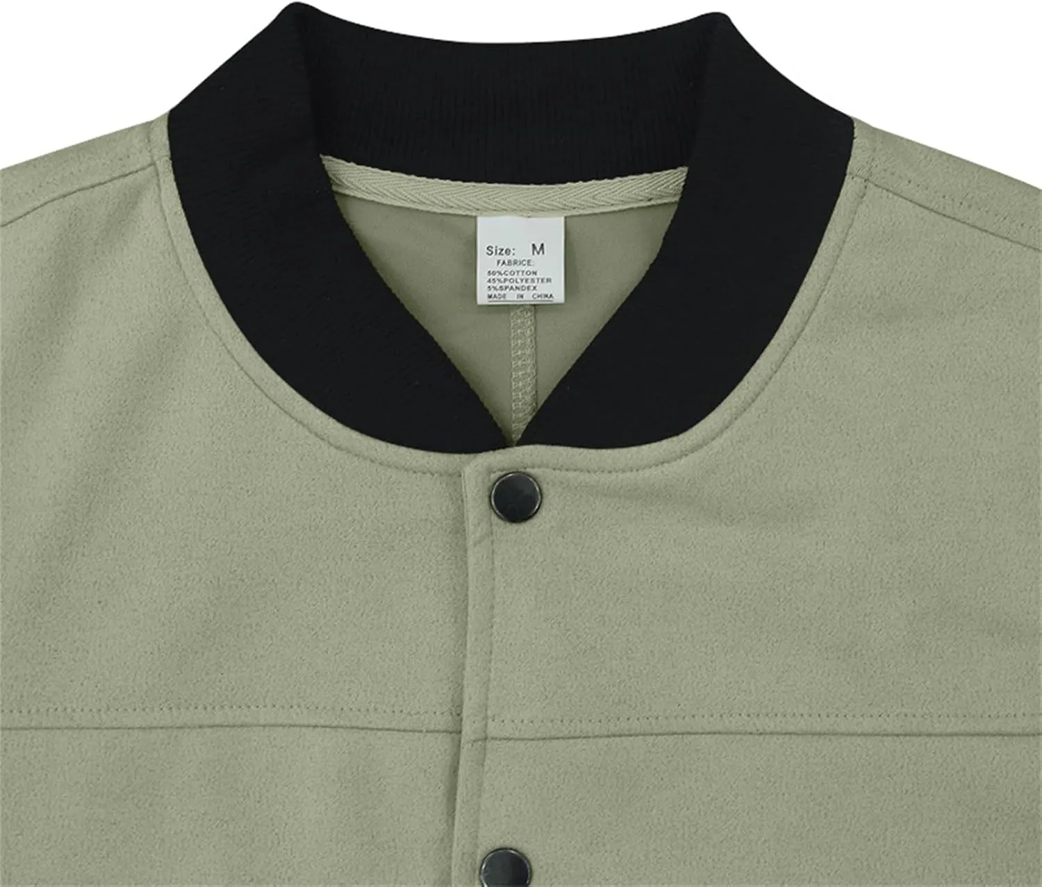 Men’s Suede Bomber Jacket Lightweight Classic Fit Snap Button Down Varsity Coat Casual Spring Fall Windbreaker