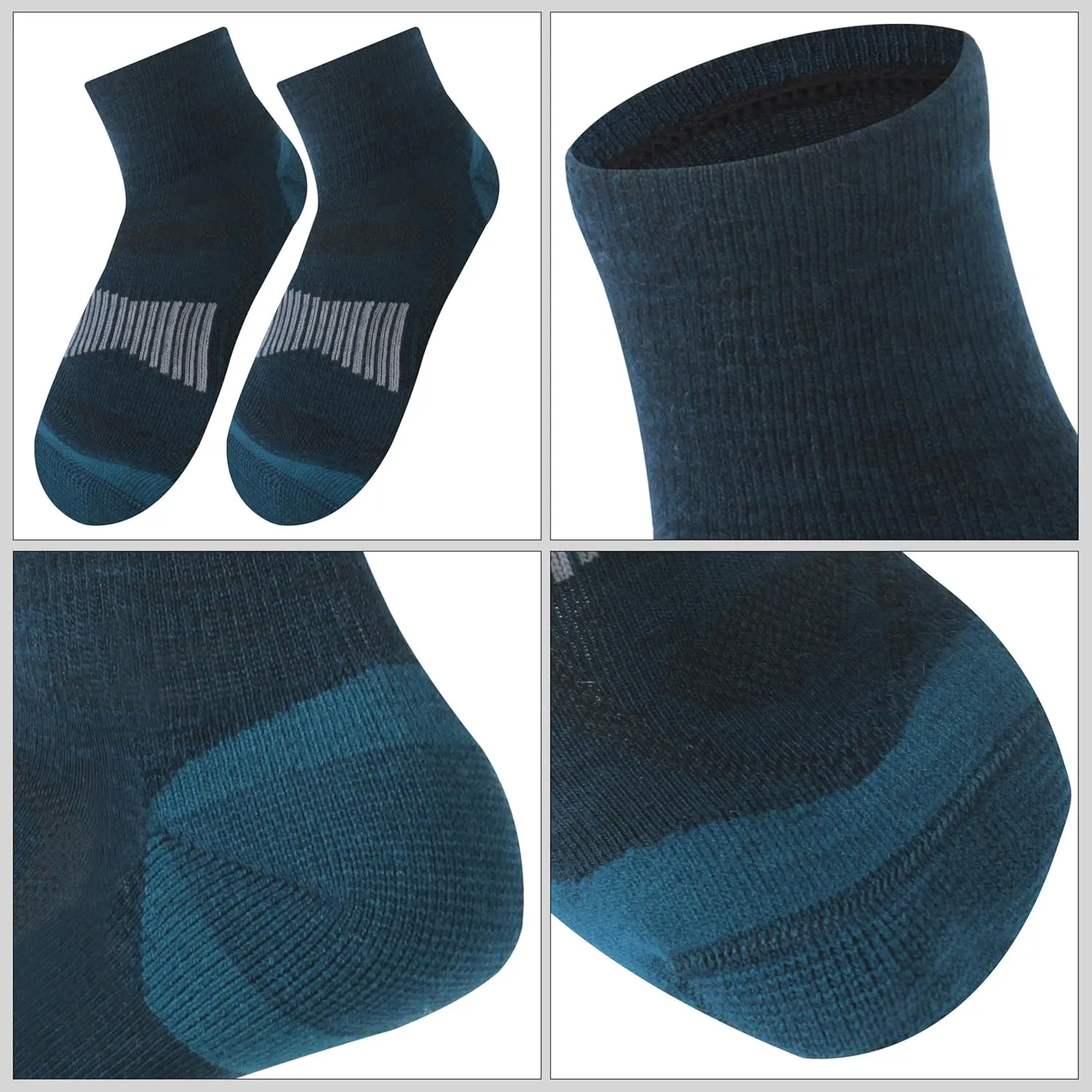 Men's Women's 90% Merino Wool Ankle Athletic Business Casual Running Arch Support Everyday Thin Wool Socks