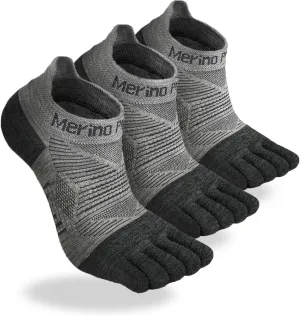 Merino Protect Merino Five Toe Socks For Men and Women Lightweight Coolmax Low Cut Five Finger Ankle Socks For Hiking