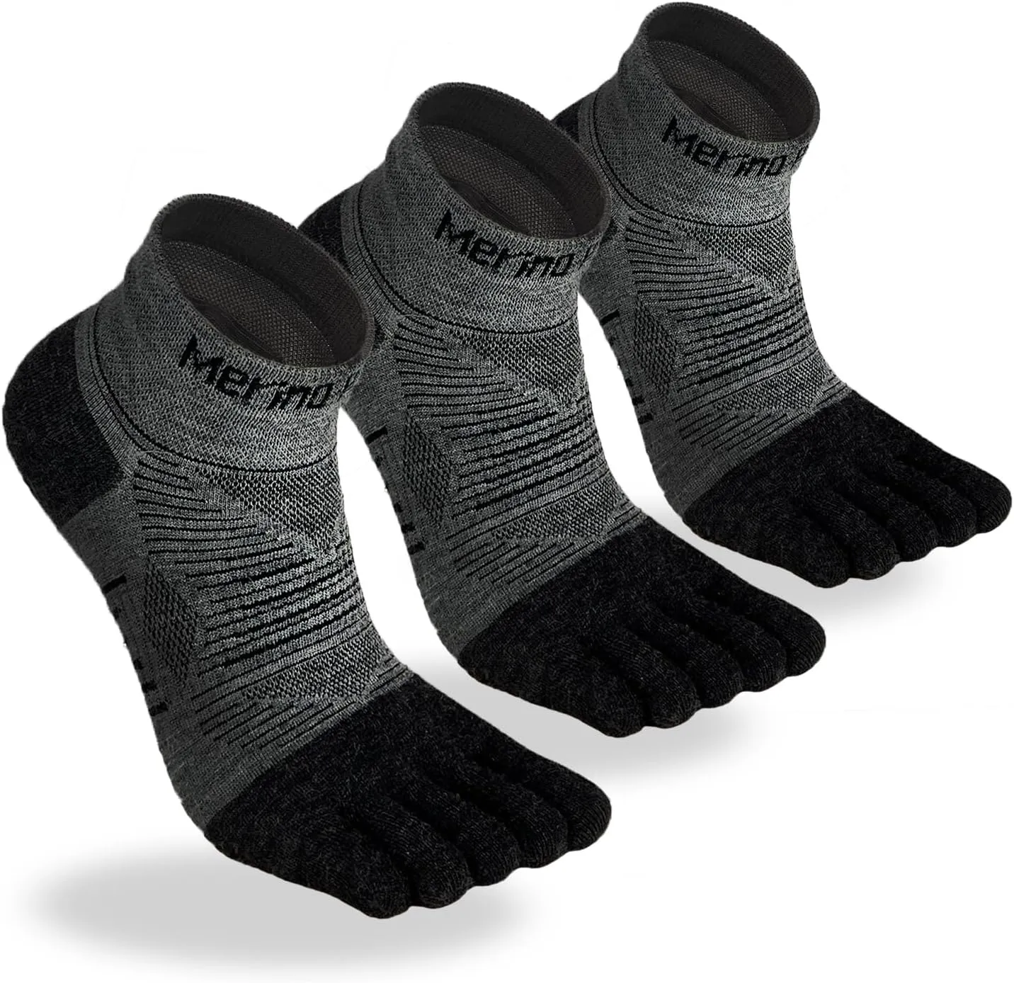 Merino Protect Merino Five Toe Socks For Men and Women Lightweight Coolmax Low Cut Five Finger Ankle Socks For Hiking