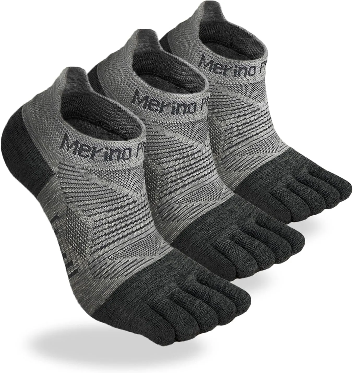 Merino Protect Merino Five Toe Socks For Men and Women Lightweight Coolmax Low Cut Five Finger Ankle Socks For Hiking