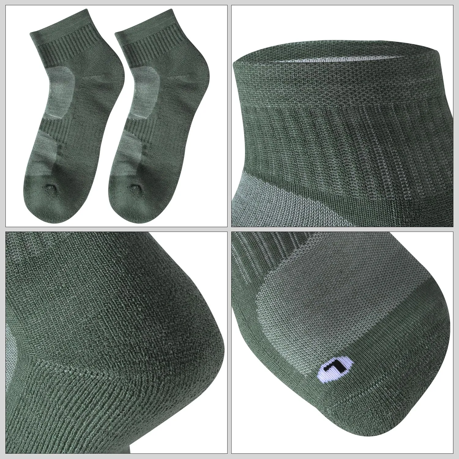 Merino Wool Ankle Socks for Men Women - Moisture-Wicking, Breathable, Arch Support, Padded Workout Year-Round Wear