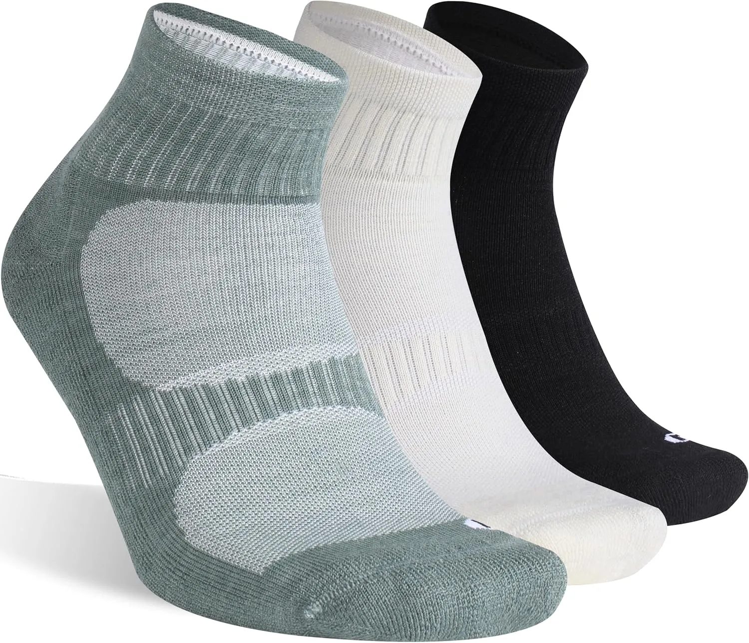 Merino Wool Ankle Socks for Men Women - Moisture-Wicking, Breathable, Arch Support, Padded Workout Year-Round Wear