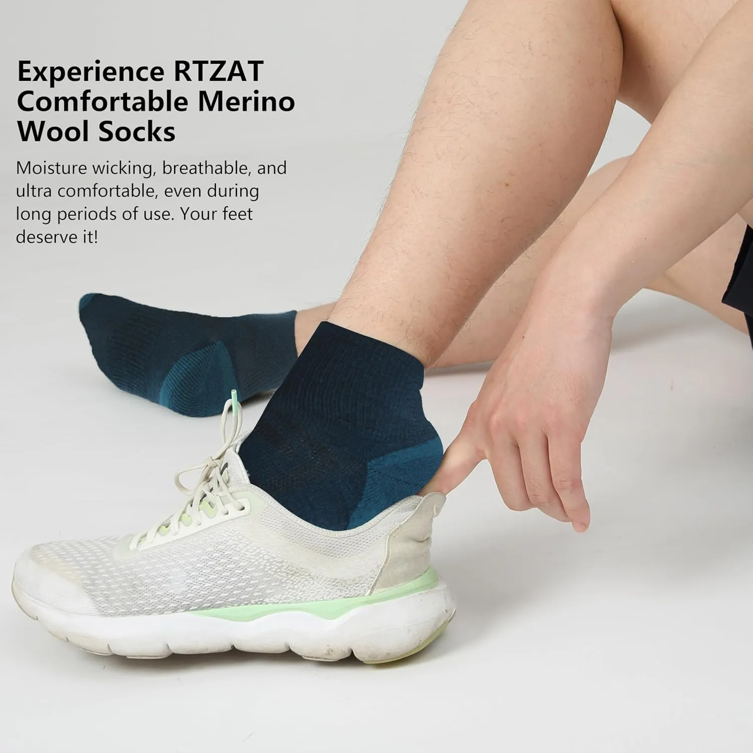 Merino Wool Ankle Socks, Men's Women's 90% Wool Athletic Thin Running Moisture Wicking Socks, 3 Pairs