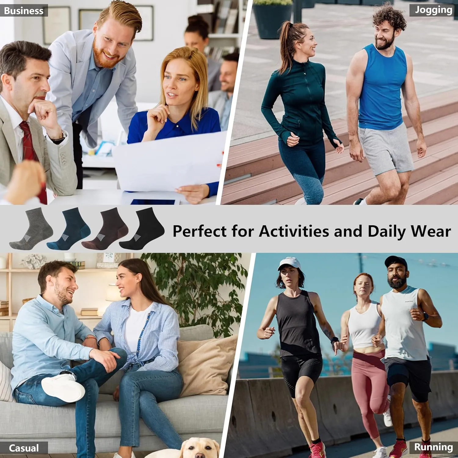 Merino Wool Ankle Socks, Men's Women's 90% Wool Athletic Thin Running Moisture Wicking Socks, 3 Pairs