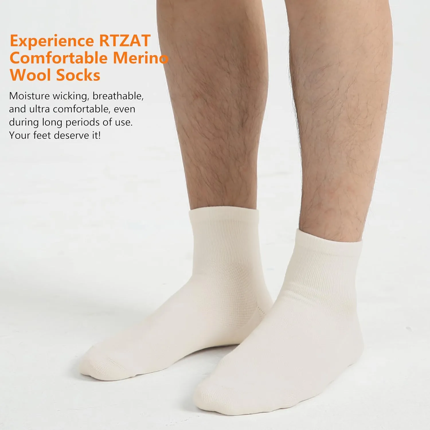 Merino Wool Ankle Socks, Men's Women's 90% Wool Athletic Thin Running Moisture Wicking Socks, 3 Pairs