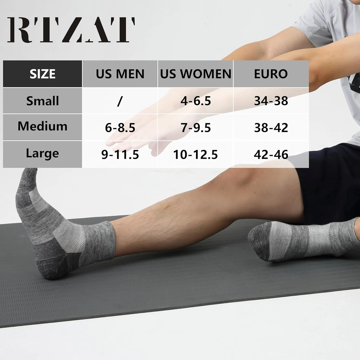 Merino Wool Ankle Socks, Men's Women's 90% Wool Athletic Thin Running Moisture Wicking Socks, 3 Pairs