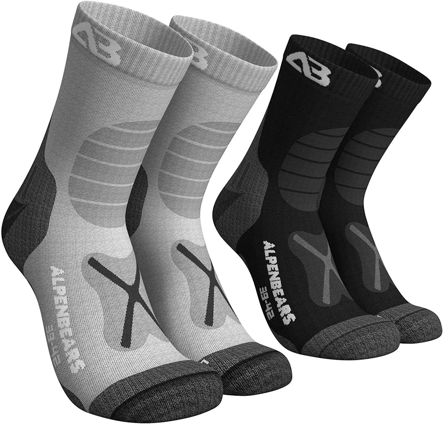 Merino Wool Hiking Socks (2-Pair) - Wool Socks for Men, Women & Kids