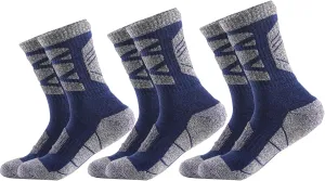 Merino Wool Hiking Socks, Crew Length, Thermal Moisture Wicking Hiking Socks, Wool Blend Hand Gloves for Men 3-Pack