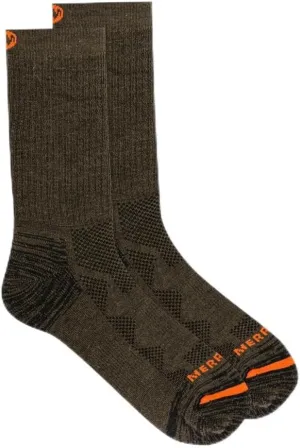 Merrell Elite Work Crew Socks 1-Pair Brown LG-XL (US Men's 13-15)
