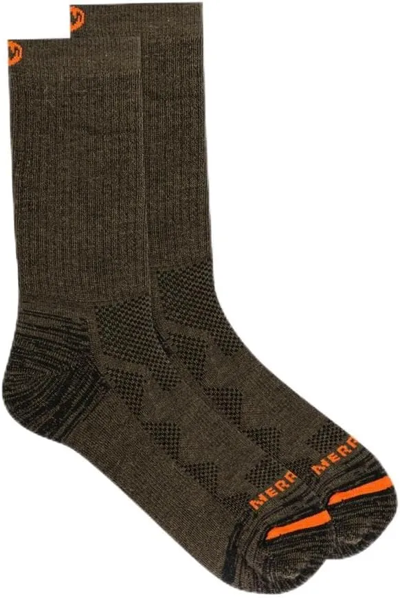 Merrell Elite Work Crew Socks 1-Pair Brown LG-XL (US Men's 13-15)