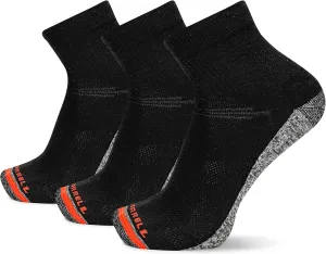 Merrell Men's and Women's Lightweight Work Socks-3 Pair Pack-Unisex Repreve with Durable Reinforcement