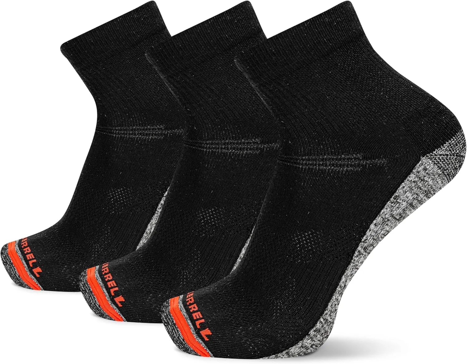 Merrell Men's and Women's Lightweight Work Socks-3 Pair Pack-Unisex Repreve with Durable Reinforcement