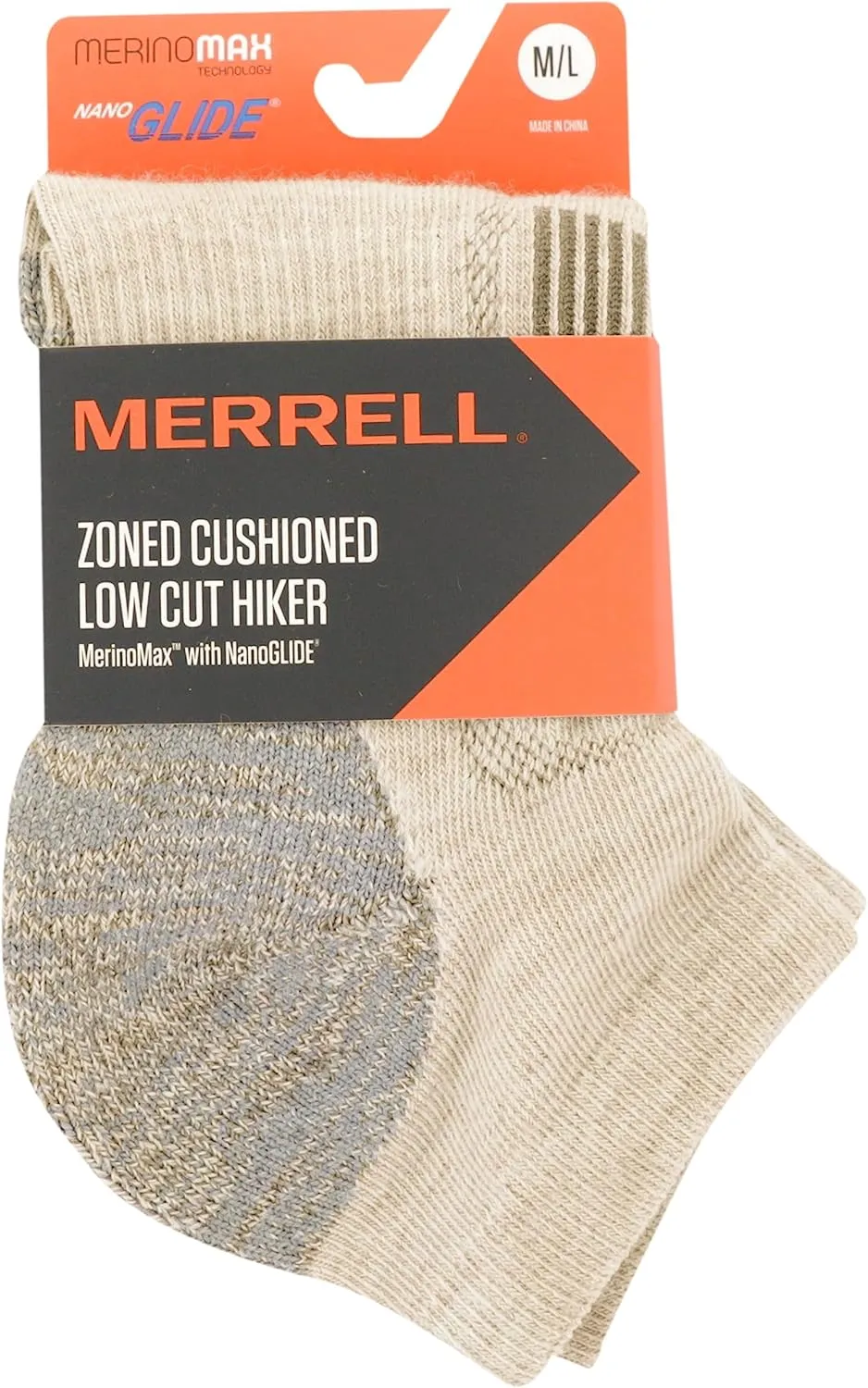Merrell Men's and Women's Zoned Cushioned Wool Hiking Socks-1 Pair Pack-Breathable Unisex Arch Support