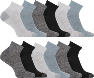 Merrell Unisex Adult Cushioned Midweight Ankle Socks - 4, 8, 12 Pairs - Moisture Wicking