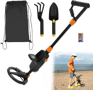 Metal Detector for Adults Kids with Pin Pointer, 27.5'' Waterproof Metal Detector,Included Bag,Shovel,Rake,Gold Detector for Beach, Parks & Underwater Treasure Hunting,Gift for Boys & Girls