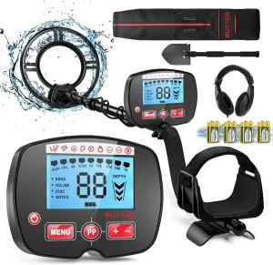 Metal Detector for Adults, Professional Higher Accuracy and Sensitivity, IP68 Waterproof Metals Gold Detector with LCD Display, 4 Modes, Upgraded DSP Chip 12.8” Detection Depth Metal Detectors