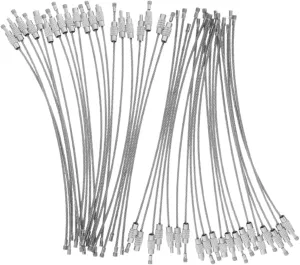 Mipcase 100PCS Outdoor Key Ring Heavy Duty Stainless Steel Wire Keychains with Screw Lock for Luggage Tags Keyrings and Kitchen Utensils Compact Weather Resistant Design