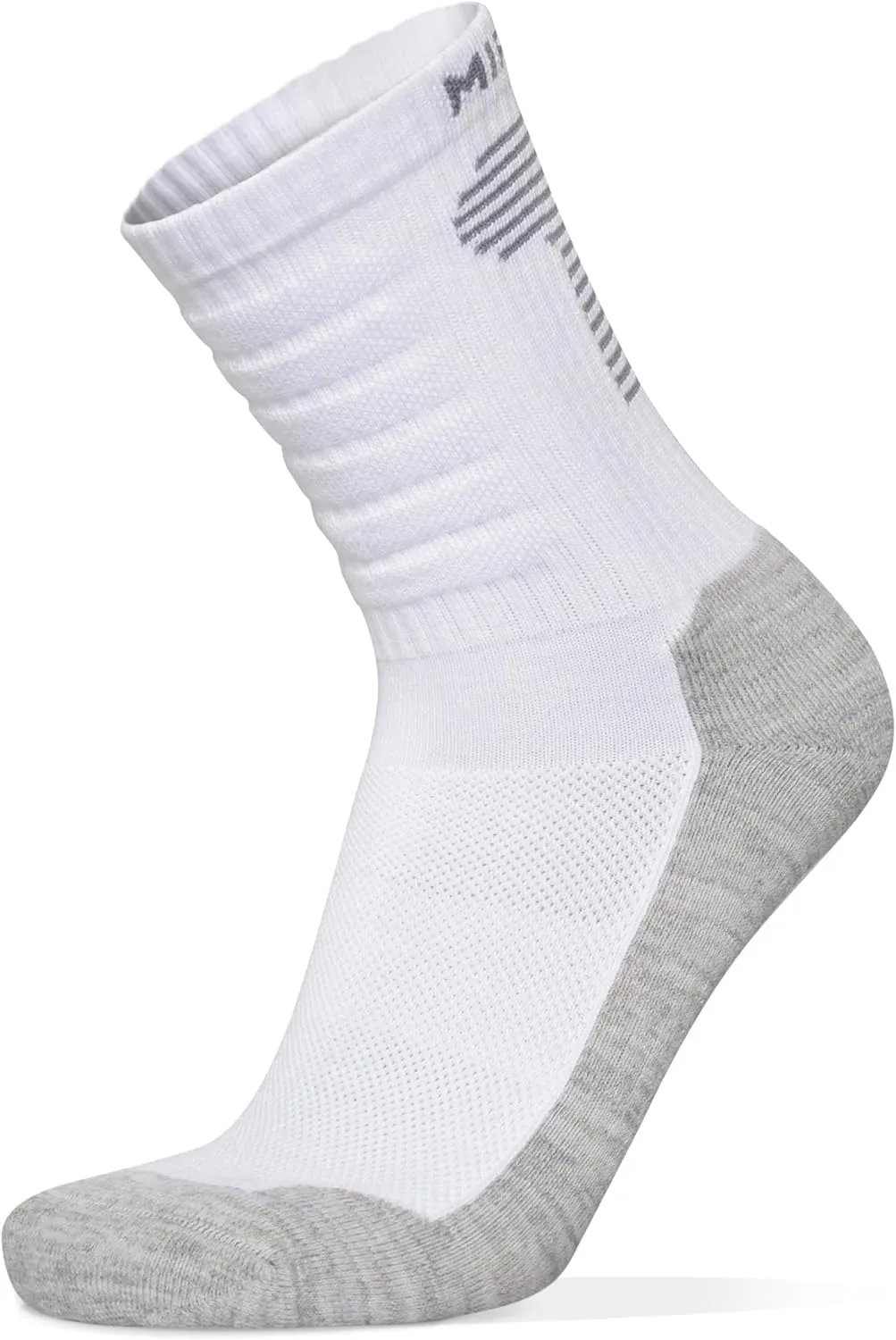 MIRMARU 3 Pairs Seamless Toe Hiking Outdoor Trail Running Trekking Moisture Wicking Cushion Crew Athletic Socks
