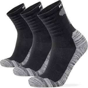 MIRMARU 3 Pairs Seamless Toe Hiking Outdoor Trail Running Trekking Moisture Wicking Cushion Crew Athletic Socks
