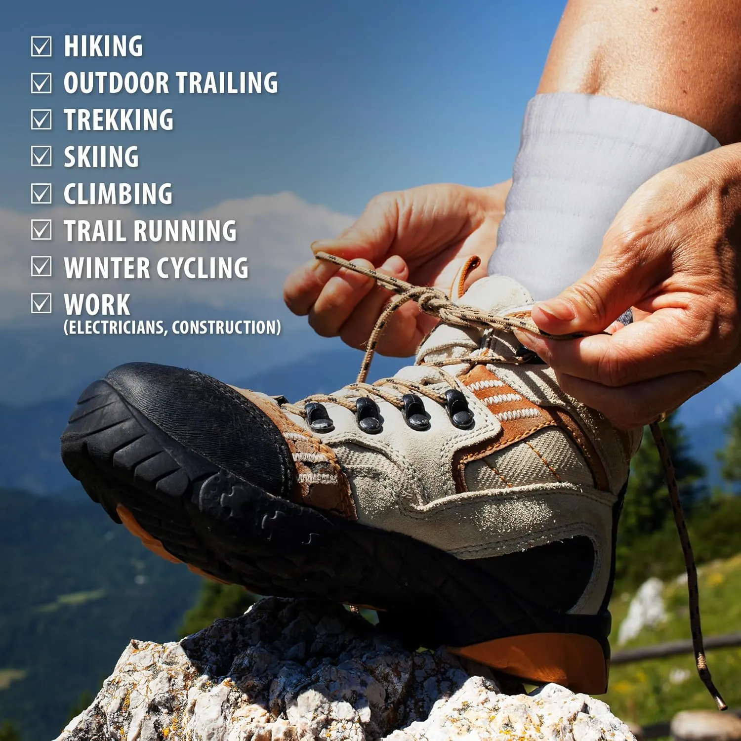 MIRMARU 3 Pairs Seamless Toe Hiking Outdoor Trail Running Trekking Moisture Wicking Cushion Crew Athletic Socks