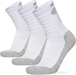 MIRMARU 3 Pairs Seamless Toe Hiking Outdoor Trail Running Trekking Moisture Wicking Cushion Crew Athletic Socks
