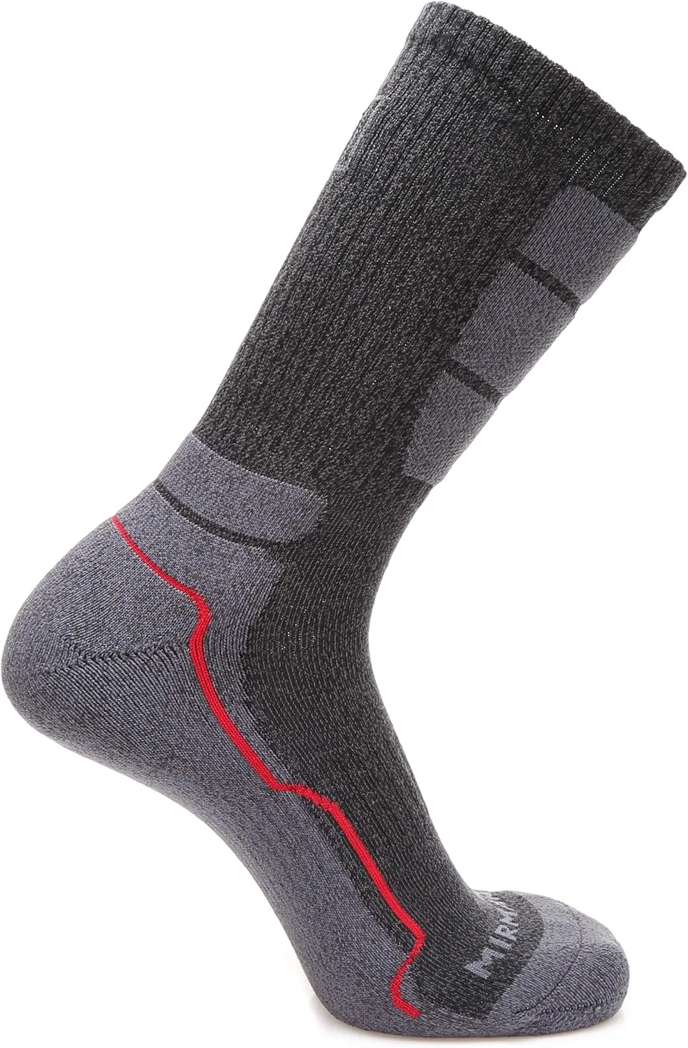 MIRMARU Men's 5 Pairs Hiking Outdoor Trail Running Trekking Moisture Wicking Cushion Crew Socks
