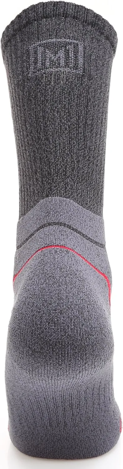 MIRMARU Men's 5 Pairs Hiking Outdoor Trail Running Trekking Moisture Wicking Cushion Crew Socks