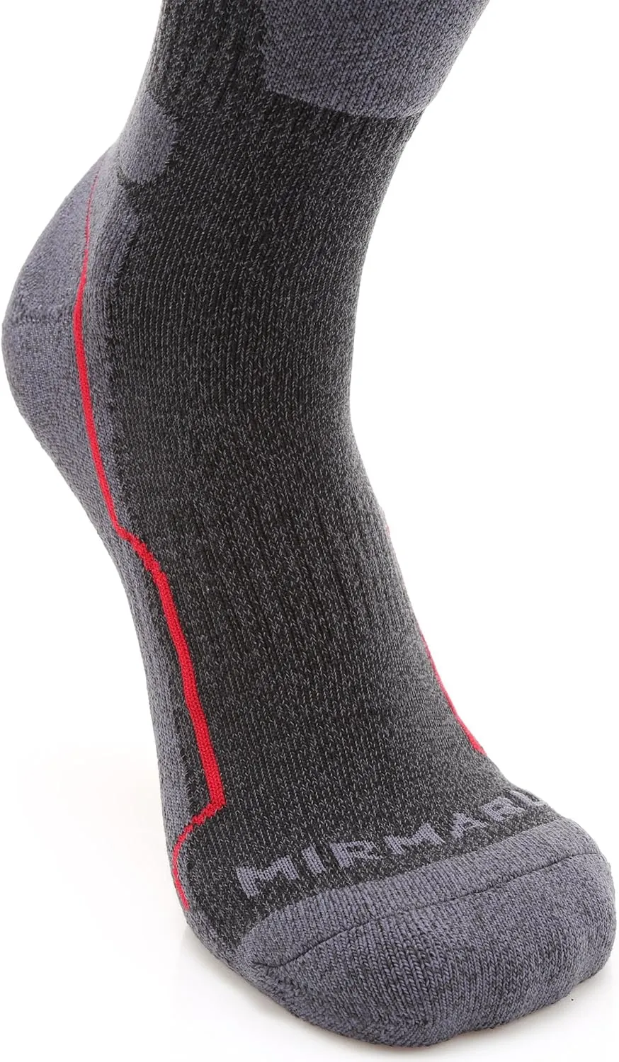 MIRMARU Men's 5 Pairs Hiking Outdoor Trail Running Trekking Moisture Wicking Cushion Crew Socks